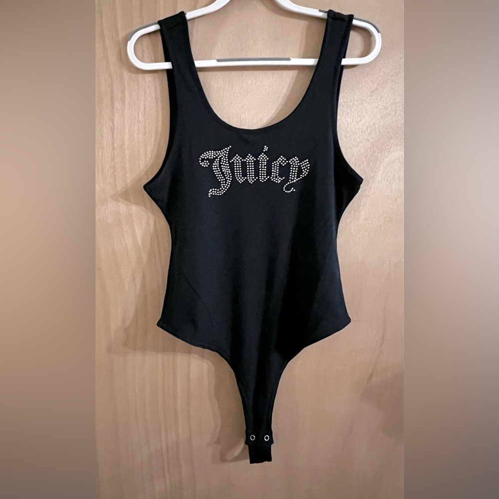 Juicy Couture Forever 21 Rhinestone Sleeveless Snap Bodysuit Onesie Adult XL